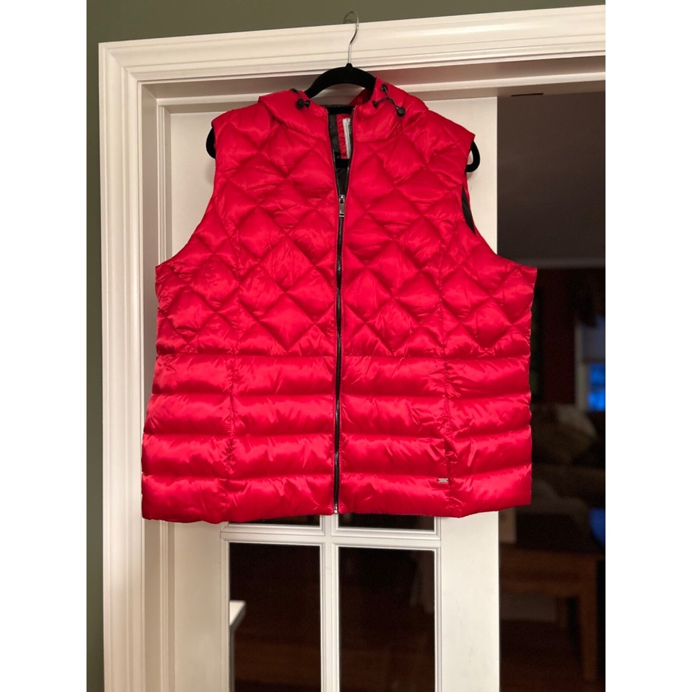 iMove By FDJ Hooded Red Puffer Vest Jacket Womens Size XXL